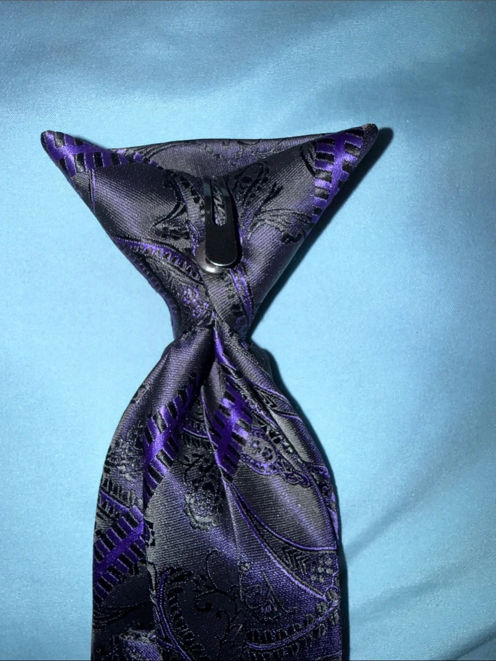 🏖️10 items for $20☀️ Q brand Boys clip on tie| purple and black